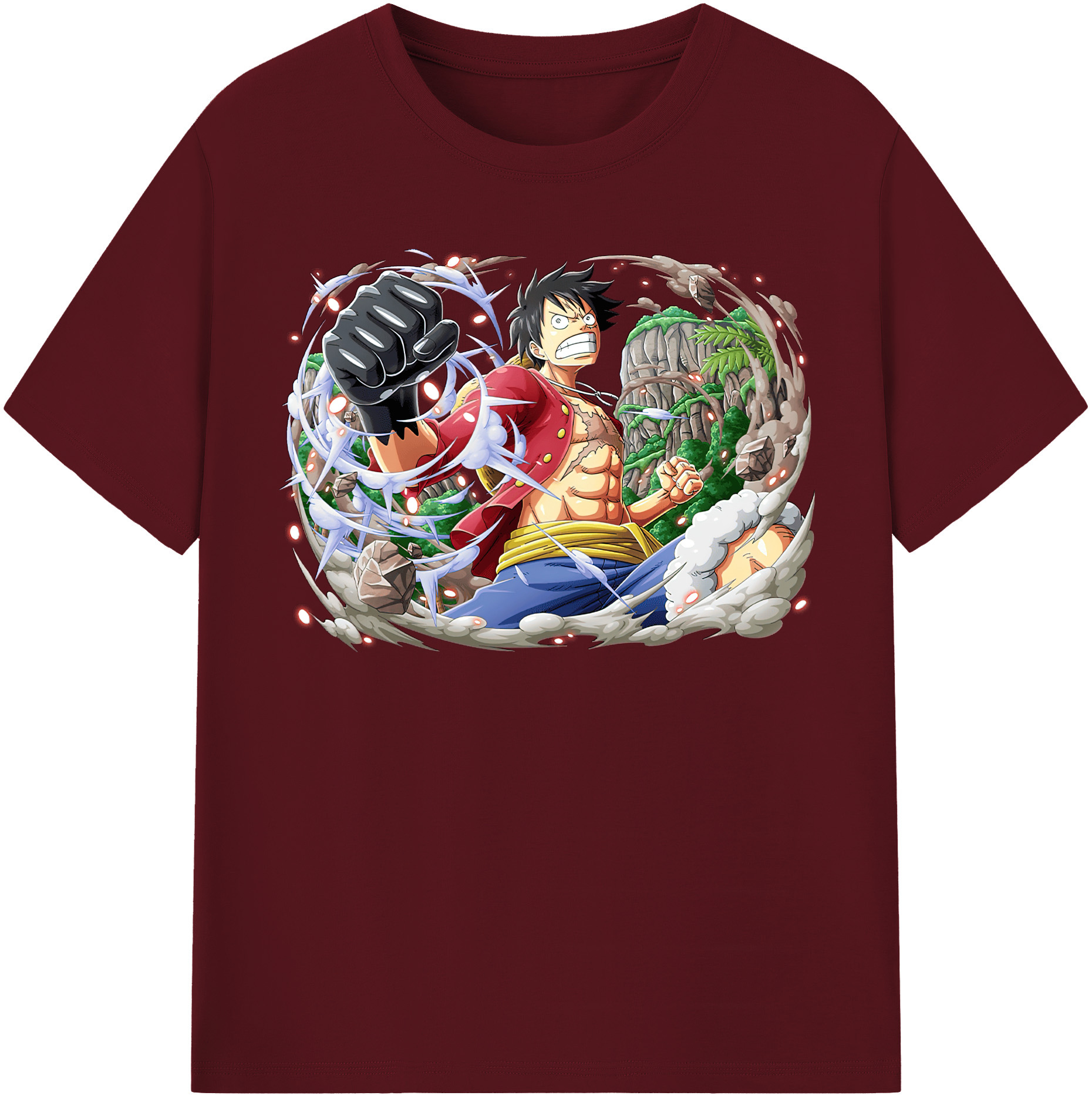 ワンピース モンキー・D・ルフィ ONE PIECE Monkey D. Luffy 綿100％半袖Tシャツ（フロントプリント）